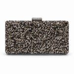 Bolso Aitana negro rígido con purpurina negro plata y oro