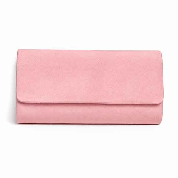 Bolso Olean Rosa Maquillaje – Cartera de Fiesta Bolso Olean rosa maquillaje en antelina con diseño minimalista de fiesta