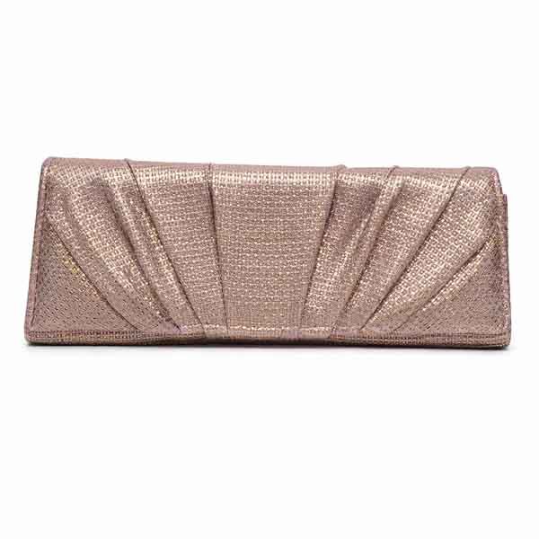 Cartera Rennes Lila con Reflejos Dorados – Bolso de Fiesta Cartera Rennes lila con reflejos dorados y diseño plisado frontal elegante