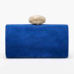 Bolso Calgary azul klein en ante con cierre de pasta efecto mármol y diseño elegante