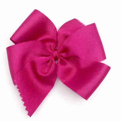 Lazo grande artesanal para niña Elegant en color rosa fresa
