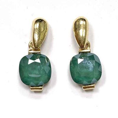 Pendientes Alya VERDE Oscuro chapados en oro