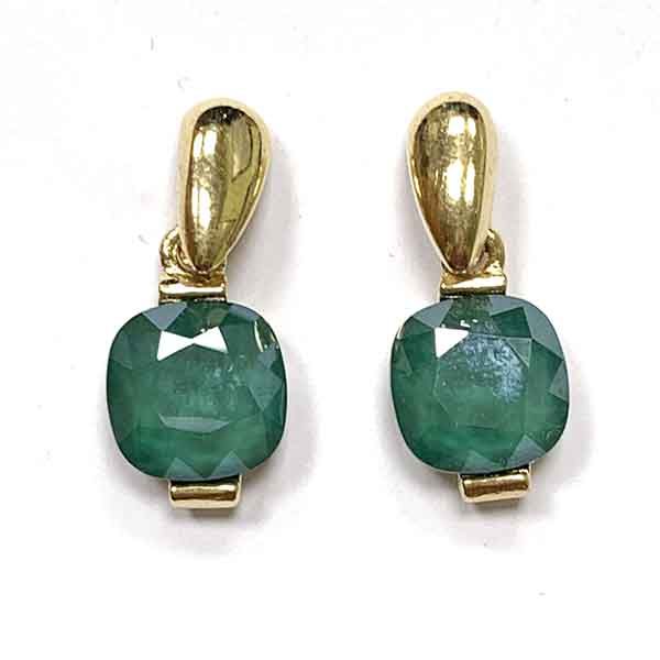 Pendientes Alya VERDE Oscuro chapados en oro