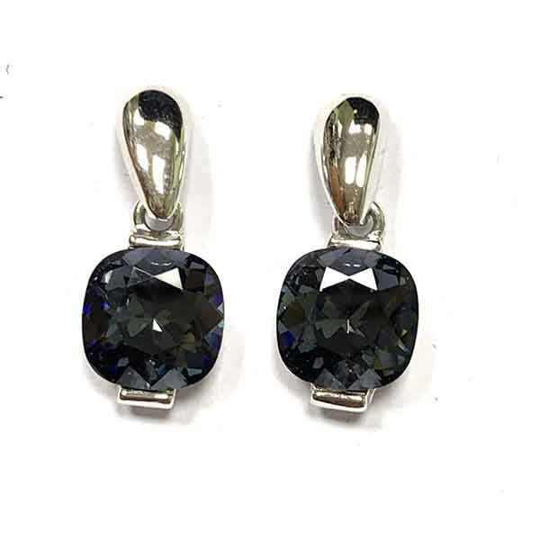 PENDIENTES EN RODIO CON CRISTAL DE SWAROVSKI