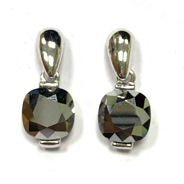 PENDIENTES EN RODIO CON CRISTAL DE SWAROVSKI