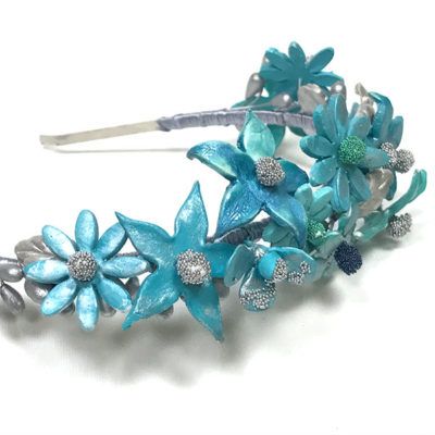 DIADEMA BLAKE PORCELANA TURQUESA Y PLATA - Imagen 5