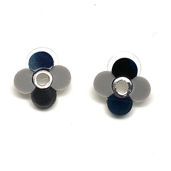 Pendientes Lina flor azul Pendientes flor azules Lina de botón con diseño de cuatro pétalos