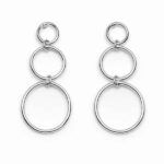 Pendientes Lua de tres aros en plata de ley