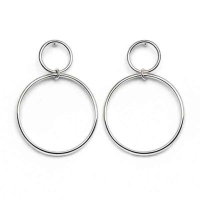 Pendientes Mabel de doble aro en plata de ley