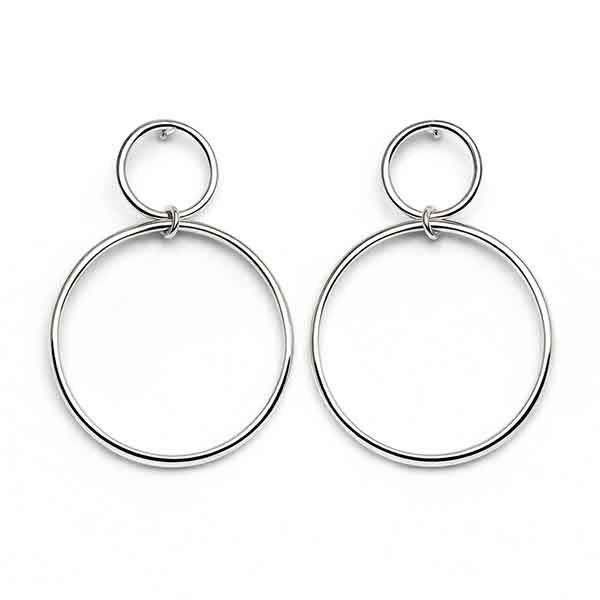 Pendientes Mabel de doble aro en plata de ley