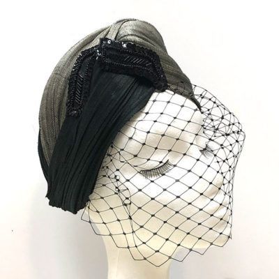 Bonito turbante con red en dos tonos