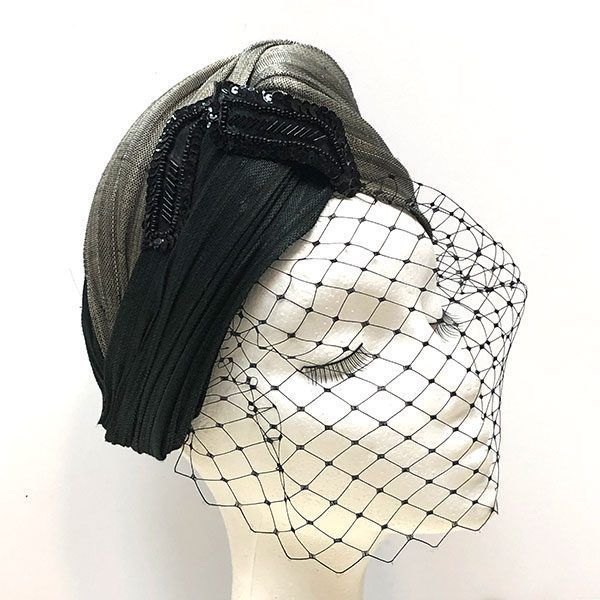 Bonito turbante con red en dos tonos