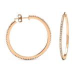 Aros de plata bañada en oro rosa con circonitas Luxenter Xoma