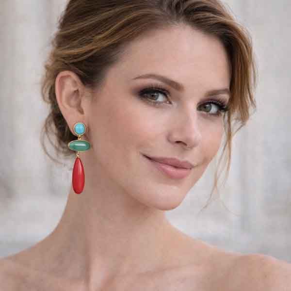 Pendientes Llimo multicolor Luxenter en modelo