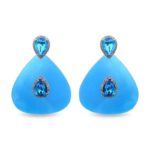 Pendientes NEBIR de plata con ágata azul Luxenter