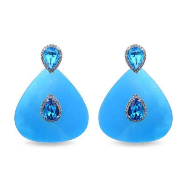 Pendientes NEBIR ágata azul | Luxenter Pendientes NEBIR de plata con ágata azul Luxenter