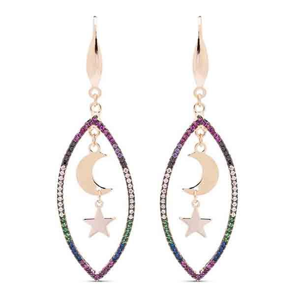 Pendientes Aliyesha Luxenter con circonitas multicolor