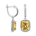 pendientes Euria plata con circonita paparadscha y baño de rodio Luxenter