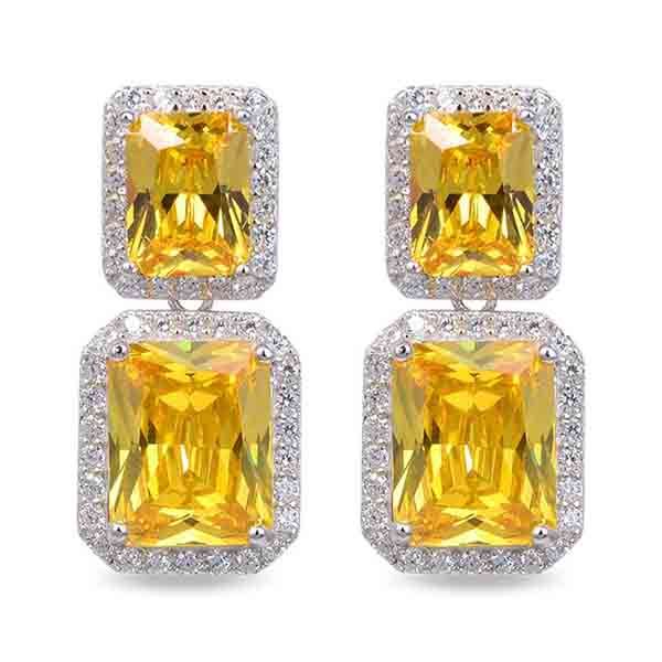 Pendientes Euria Doble Paparadscha en plata pendientes de plata con circonitas Paparadscha Euria Doble de Luxenter