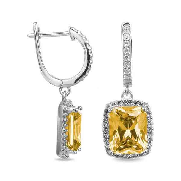 Pendientes Euria Plata con circonita Paparadscha pendientes Euria plata con circonita paparadscha y baño de rodio Luxenter