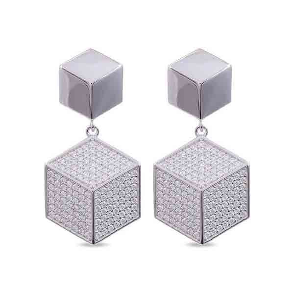 pendientes Ifieto de plata de ley 925 con circonitas blancas de Luxenter