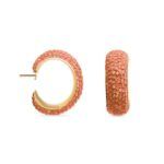 Pendientes Nirat de Luxenter con zirconitas en color mandarina y baño de rodio