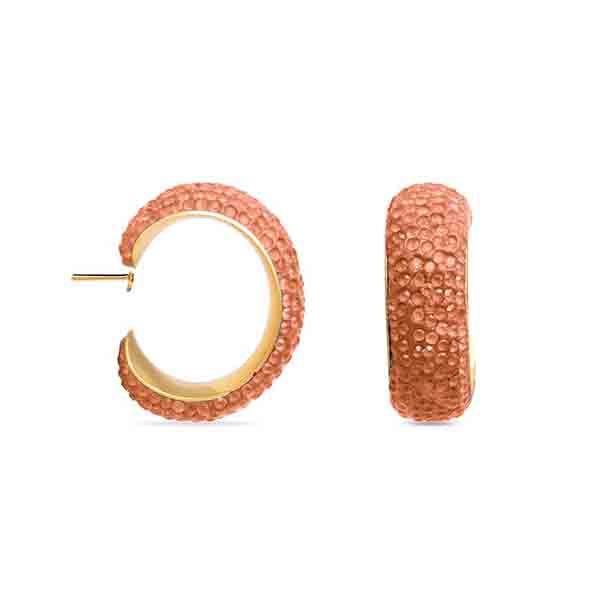 Pendientes Nirat de Luxenter con zirconitas en color mandarina y baño de rodio