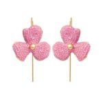 Pendientes Goshin Luxenter rosa con zirconitas y baño de rodio