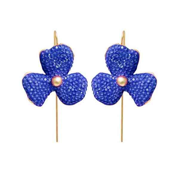 Pendientes Goshin Luxenter azul con zirconitas y baño de rodio