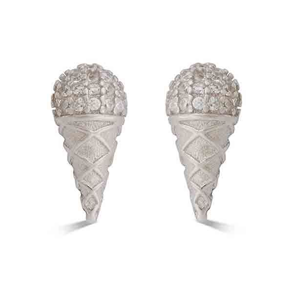 Pendientes Helado plata y circonita Luxenter Pendientes Helado de plata de ley con circonitas brillantes Luxenter