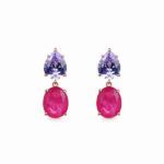 Pendientes SEWEH oro rosa CZ de Luxenter en plata 925