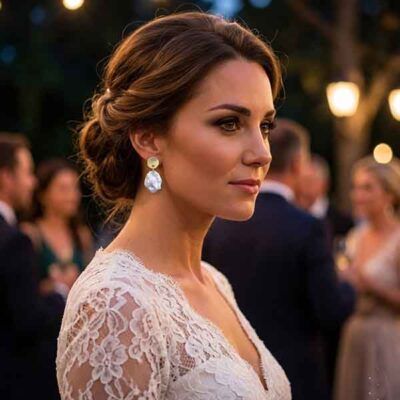 Pendientes Pastre Luxenter puestos con perla blanca