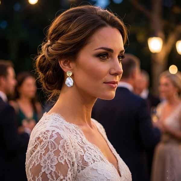 Pendientes Pastre Luxenter puestos con perla blanca