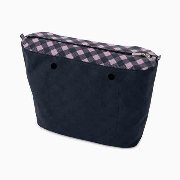 bolsa interna obag cuadros azul marino