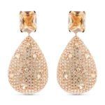 pendientes champán oro rosa Forthlee de Luxenter en plata bañada en oro rosa