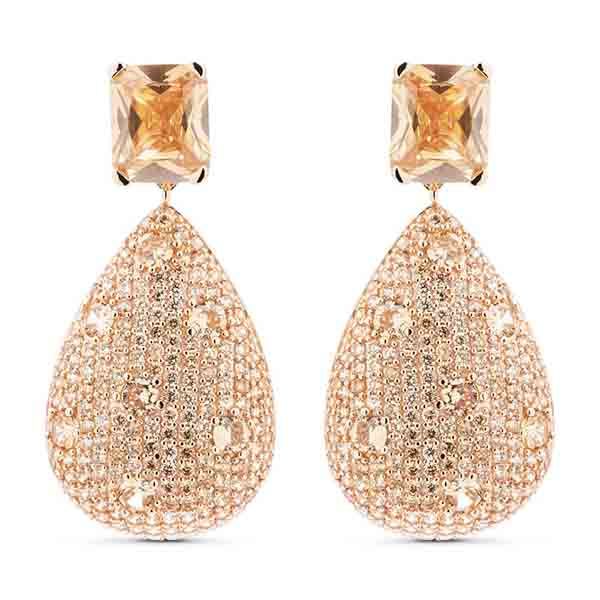pendientes champán oro rosa Forthlee de Luxenter en plata bañada en oro rosa