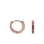 Pendientes Leofcar oro rosa con circonita rubí