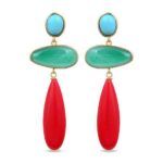 Pendientes LLIMO multicolor de Luxenter en plata con baño de oro