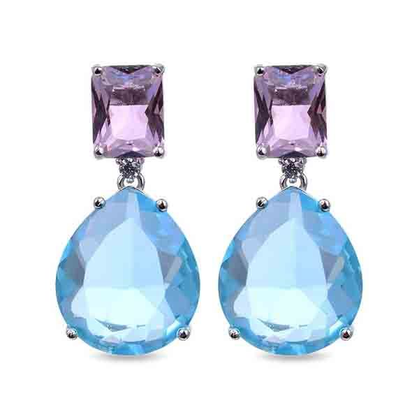 Pendientes Nekire de plata de ley con piedras naturales en tonos azul y rosa Pendientes Nekire de plata de ley 925 con piedras naturales en tonos azul y rosa, diseño elegante y orgánico