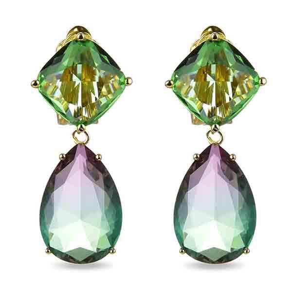 Pendientes Niodra de Luxenter en oro amarillo con circonitas degradadas
