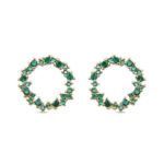 Pendientes Thilak Luxenter de plata con circonitas color esmeralda