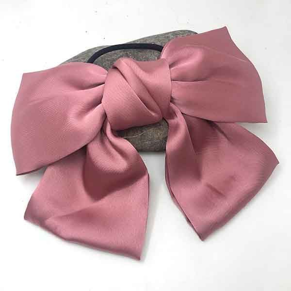 Lazo de seda XXL rosa viejo para el pelo