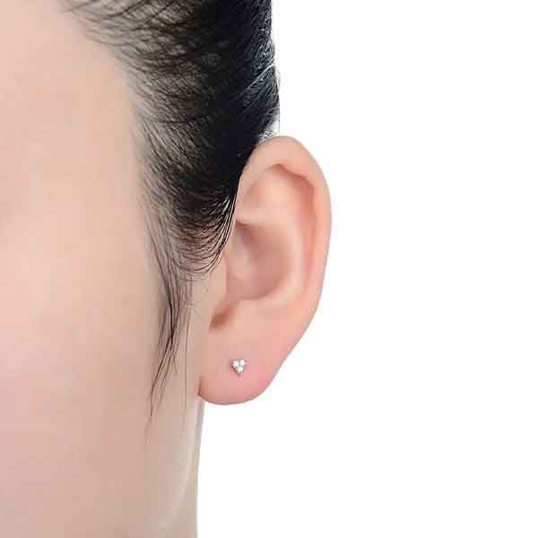 Piercing Calye en plata bañada en rodio