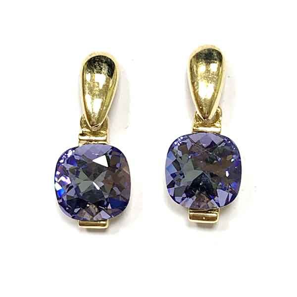 Pendientes Alya morado chapados en oro
