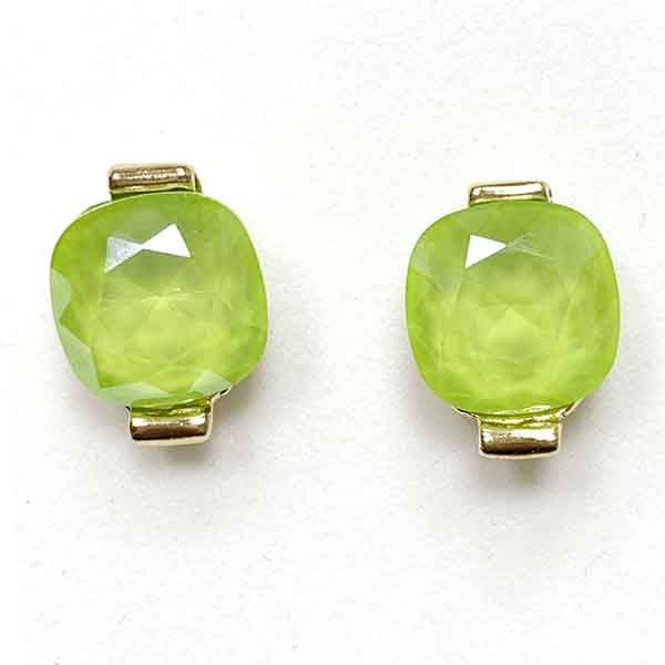 PENDIENTES FENDY VERDE LIMA pendientes Fendy chapados en oro con cristal de swarovski