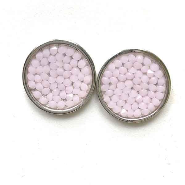 pendientes Lili rodio Pendientes Lli en rodio con cristales de swarovski rosa opal