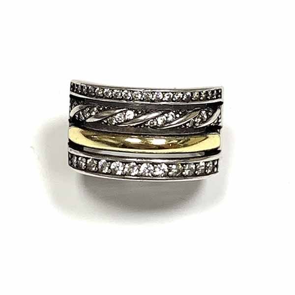ANILLO FRANC EN PLATA DE LEY Y BAÑO DE ORO