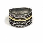 ANILLO FRANC EN PLATA DE LEY Y BAÑO DE ORO