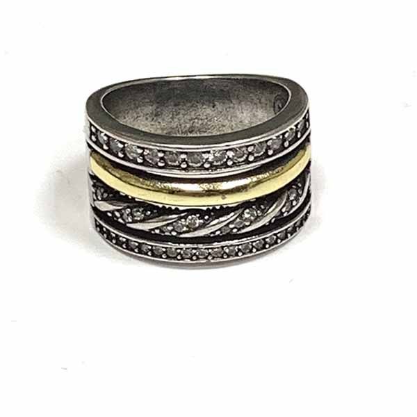 ANILLO FRANC EN PLATA DE LEY Y BAÑO DE ORO