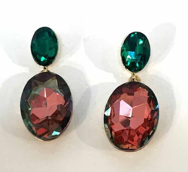 Pendientes vilma rosa y verde